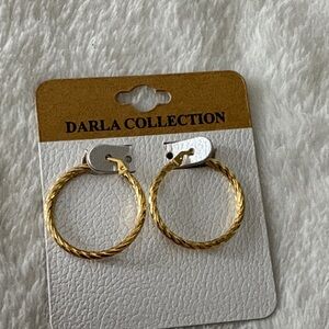 Dalia Collection Twisted Gold Hoop Earrings